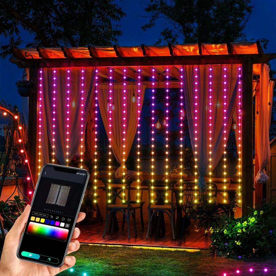 Smart Curtain Lights, Indoor & Outdoor RGB String Lights, Support DIY Pattern-1