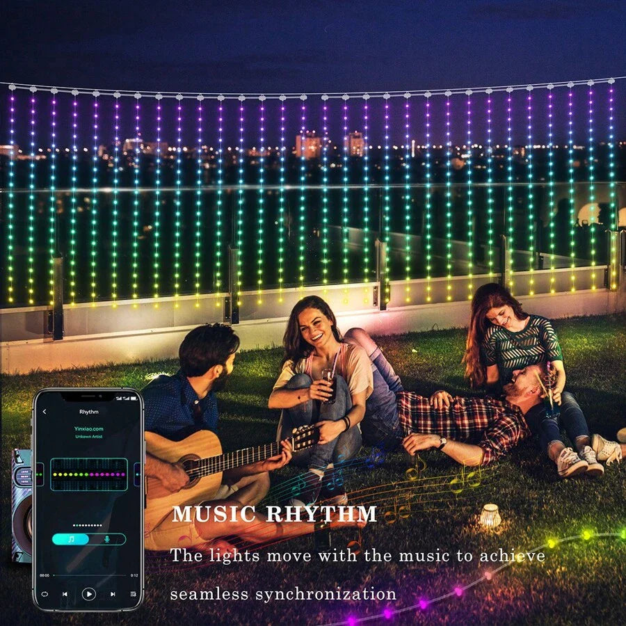 Smart Curtain Lights, Indoor & Outdoor RGB String Lights, Support DIY Pattern-4