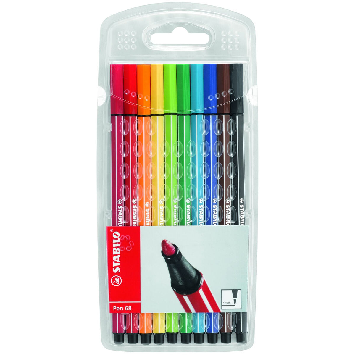 Set of Felt Tip Pens Stabilo Pen 68 10 Pieces Multicolour-0