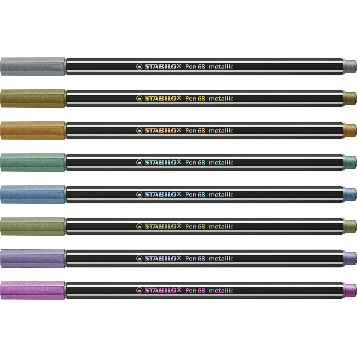 Set of Felt Tip Pens Stabilo Pen 68 metallic 8 Pieces Multicolour-2