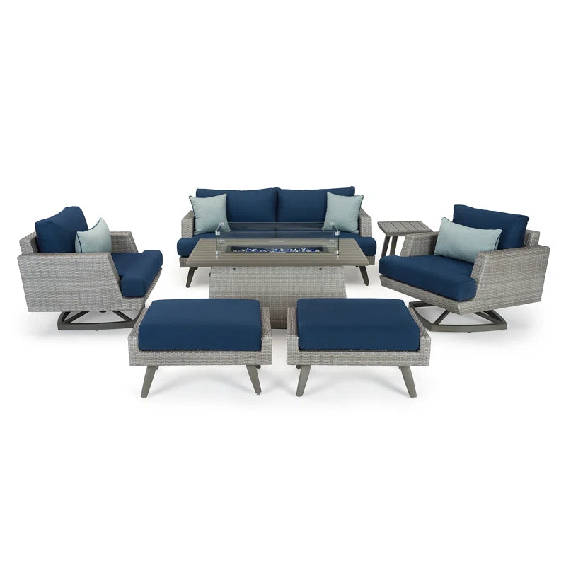 Premium AllWeather Wicker Five Garden Patio Set Cushions-1
