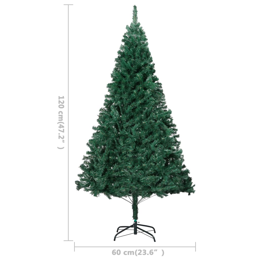 vidaXL Artificial Pre-lit Christmas Tree with Thick Branches Party Decoration-4
