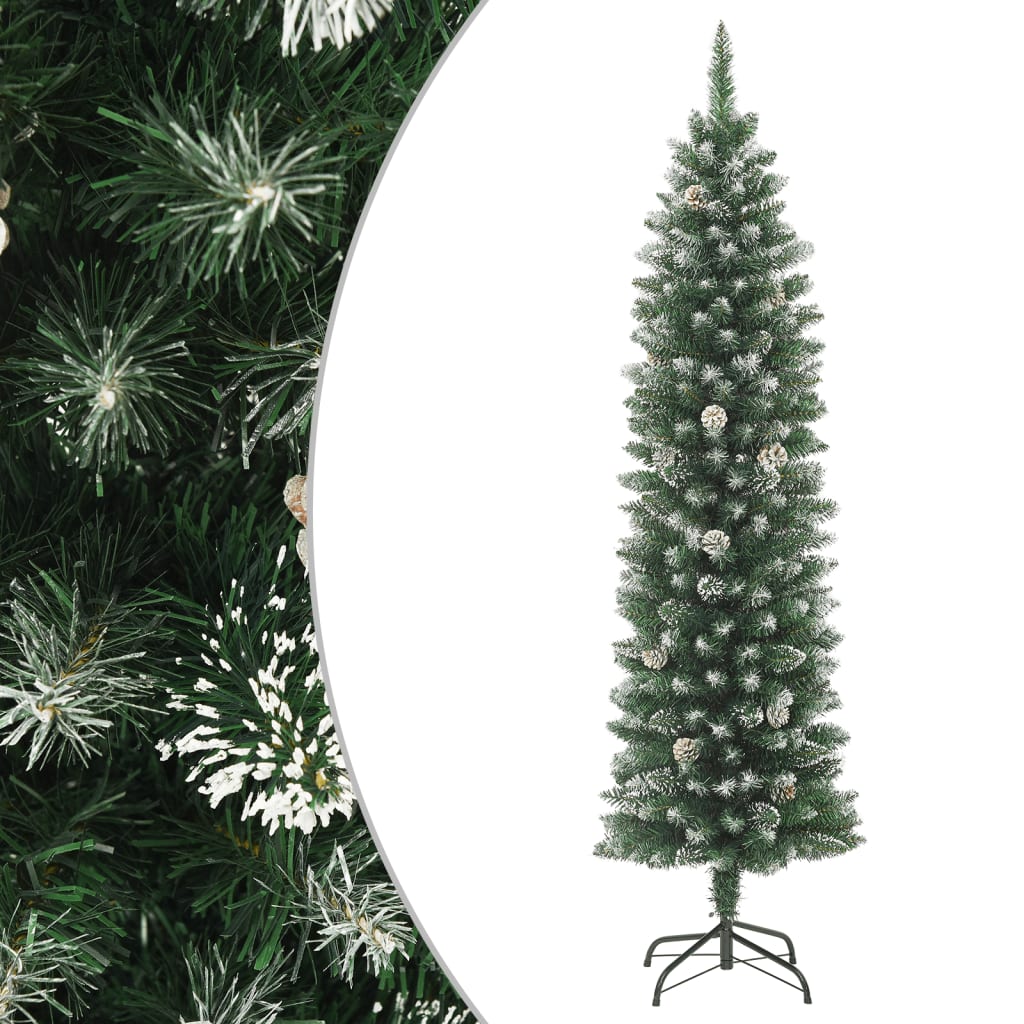 vidaXL Christmas Tree Party Decoration Artificial Slim Tree with Stand PVC-1