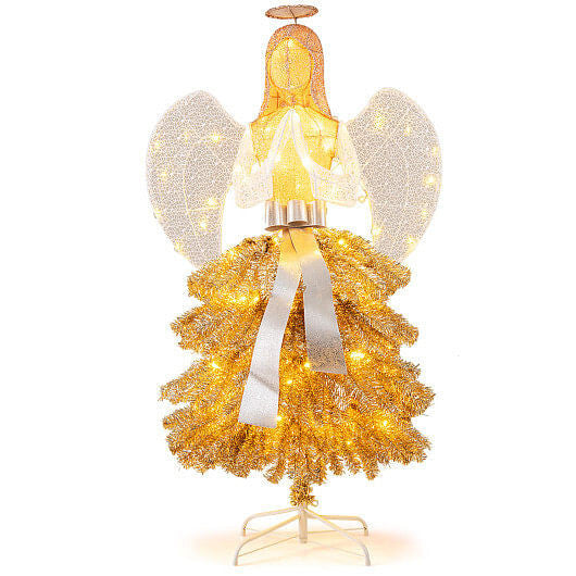 5.2 Feet Lighted Angel Artificial Christmas Tree with Warm White LED Lights-0