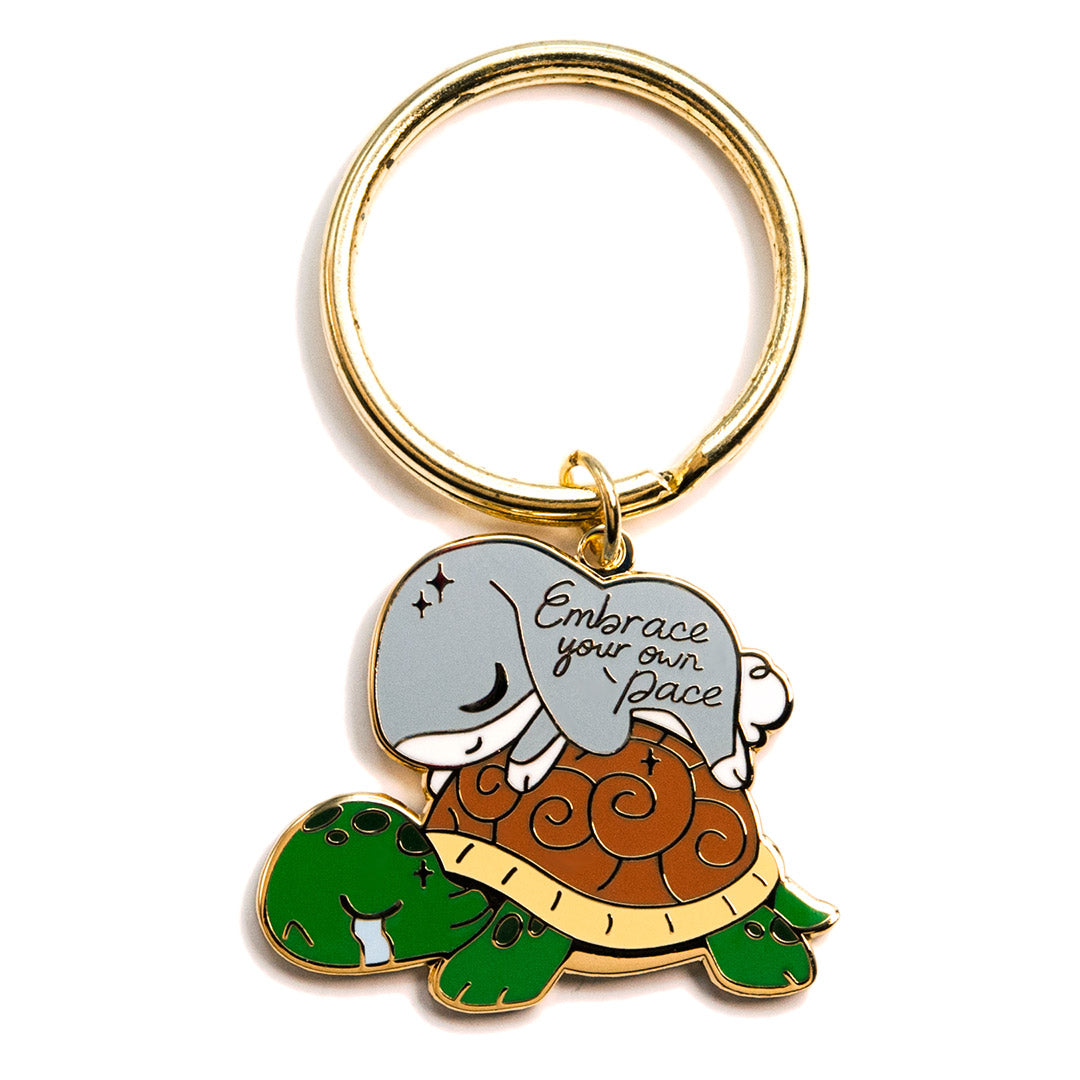 Rabbit & Turtle Enamel Keychain-3