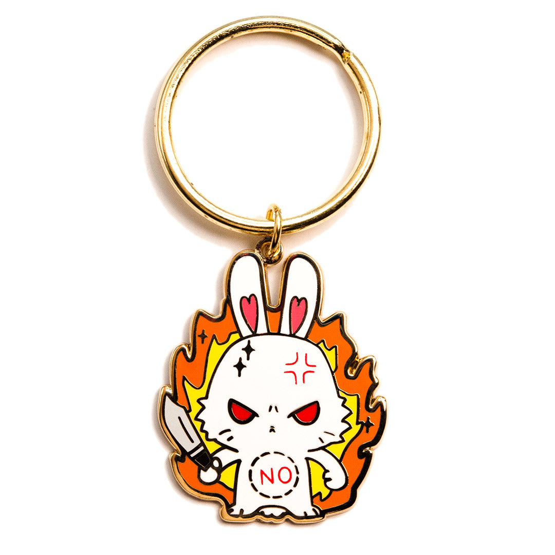 NO Bunny Enamel Keychain-3