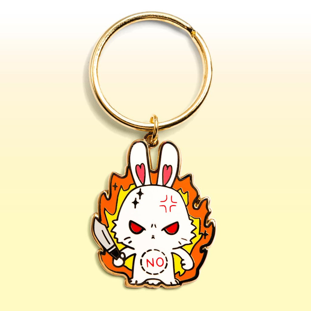 NO Bunny Enamel Keychain-0