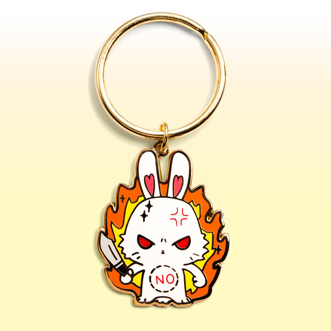 NO Bunny Enamel Keychain-0