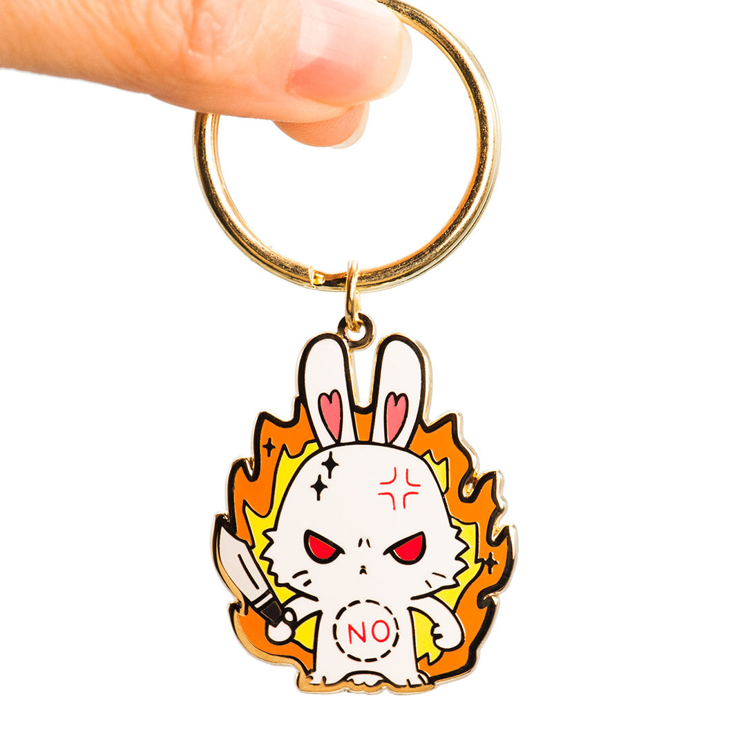 NO Bunny Enamel Keychain-4