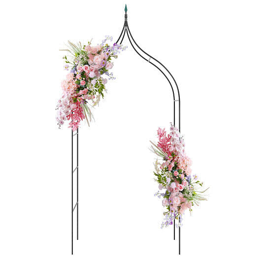 9.5 Feet Decorative Metal Garden Arch for Vine Rose Climbing Wedding Ceremony Party Decoration-2
