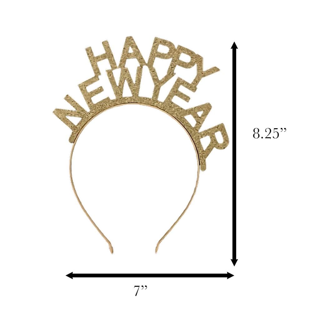 Happy New Year Unlit Gold Glitter Sparkling Headband-1