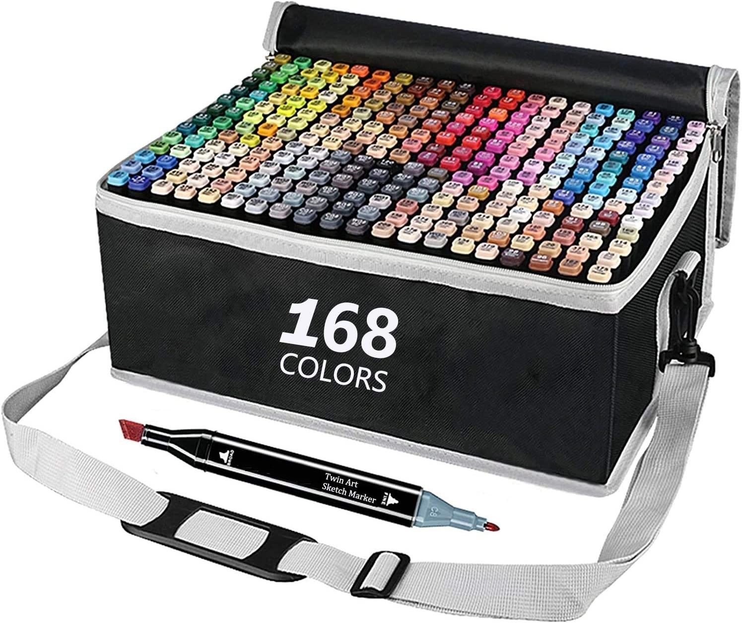 NNEDSZ 168 Colours Graffiti Pen Permanent Marker Pens Set for Adults and Children-0
