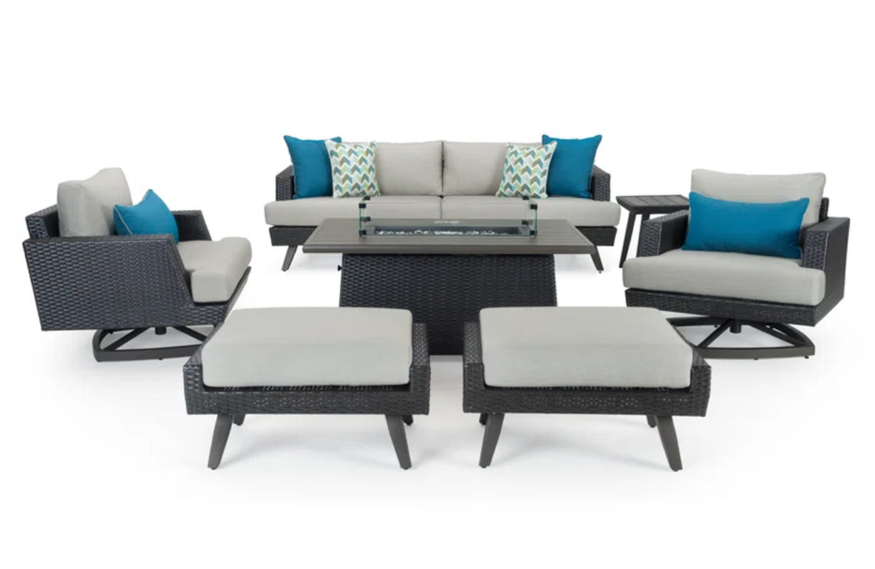 Premium AllWeather Wicker Five Garden Patio Set Cushions-2