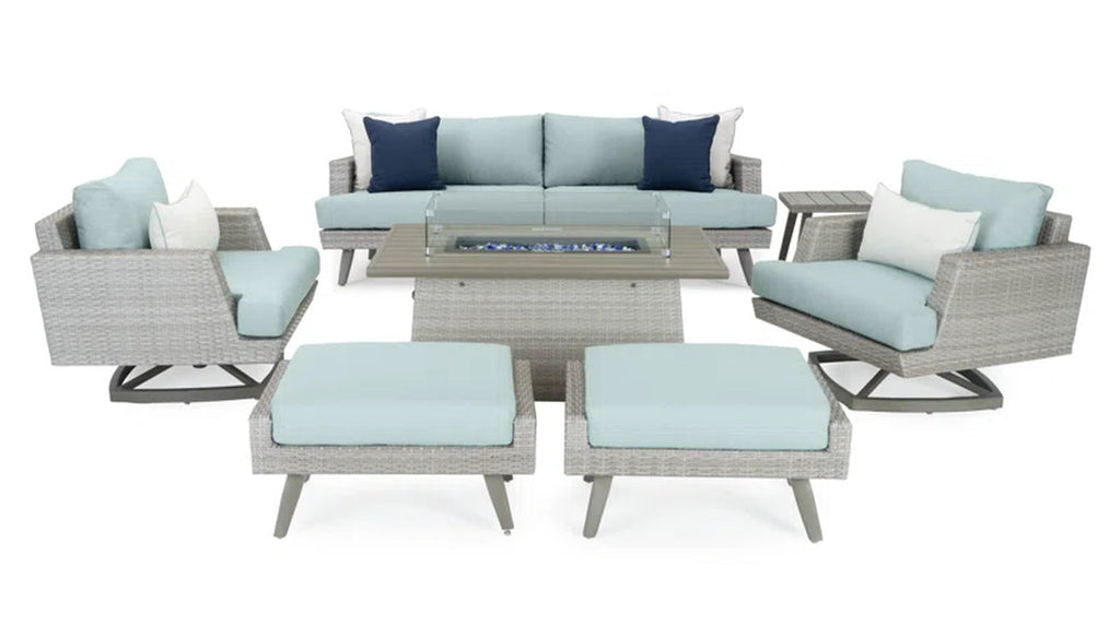 Premium AllWeather Wicker Five Garden Patio Set Cushions-0