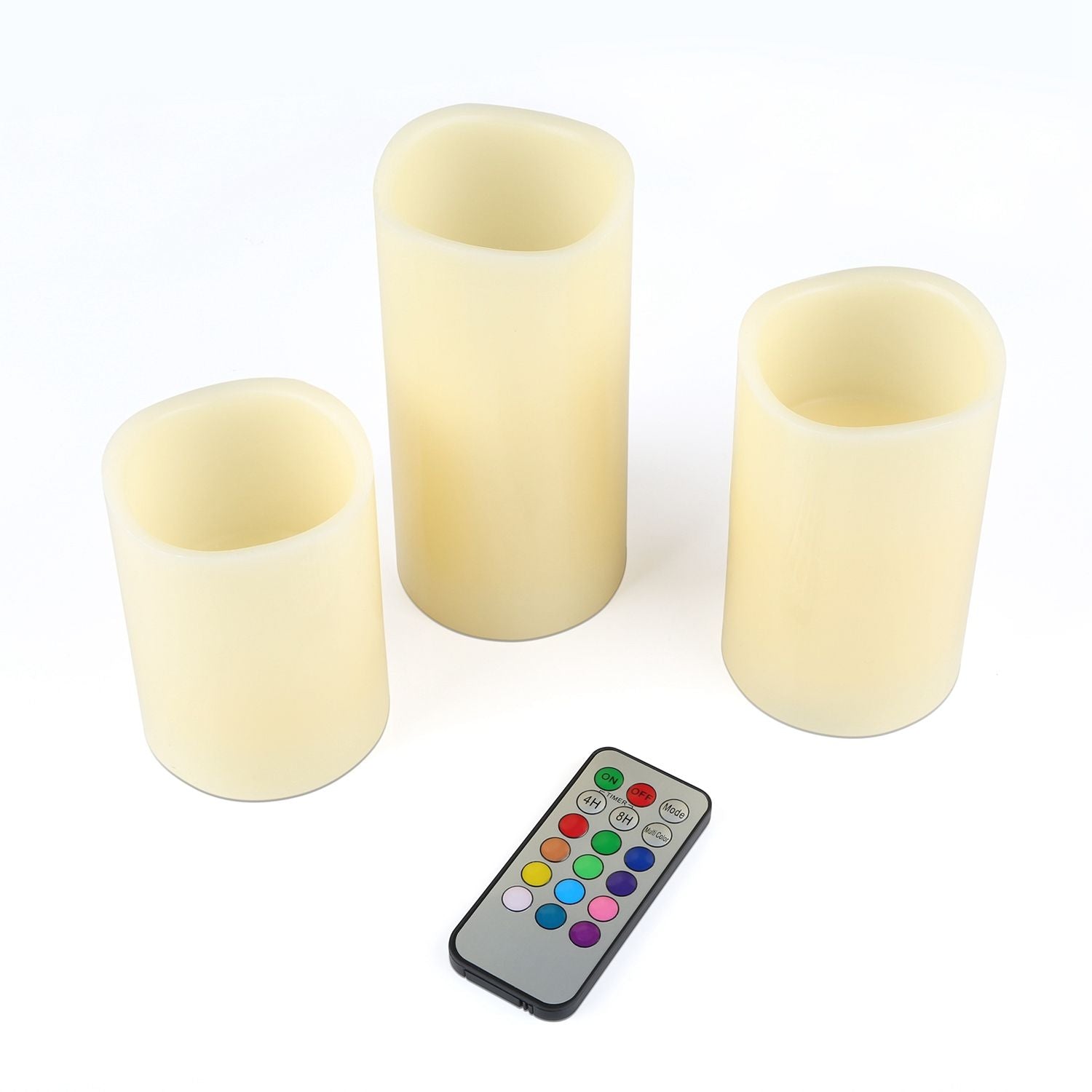 3-Packs Flameless Candles  LED Flickering Candles w/ Remote Control Timer-2