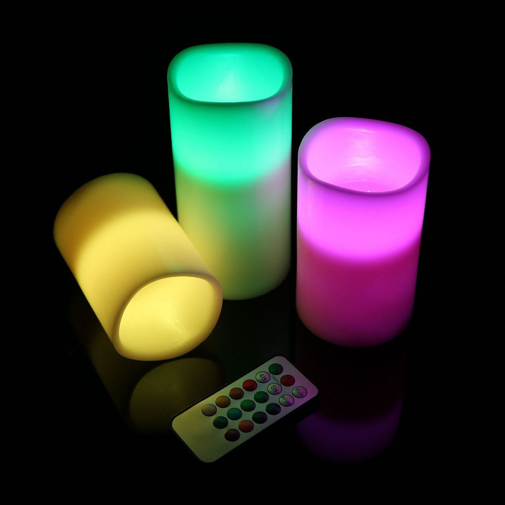 3-Packs Flameless Candles  LED Flickering Candles w/ Remote Control Timer-1