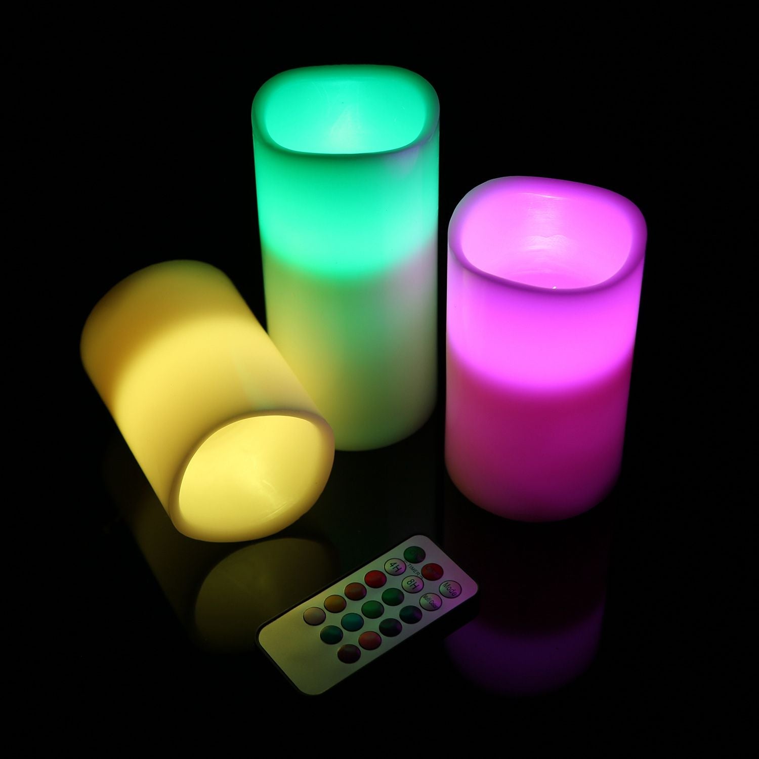 3-Packs Flameless Candles  LED Flickering Candles w/ Remote Control Timer-1