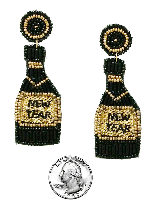 HANDMADE NEW YEAR MULTI SEEDBEAD EARRING-0