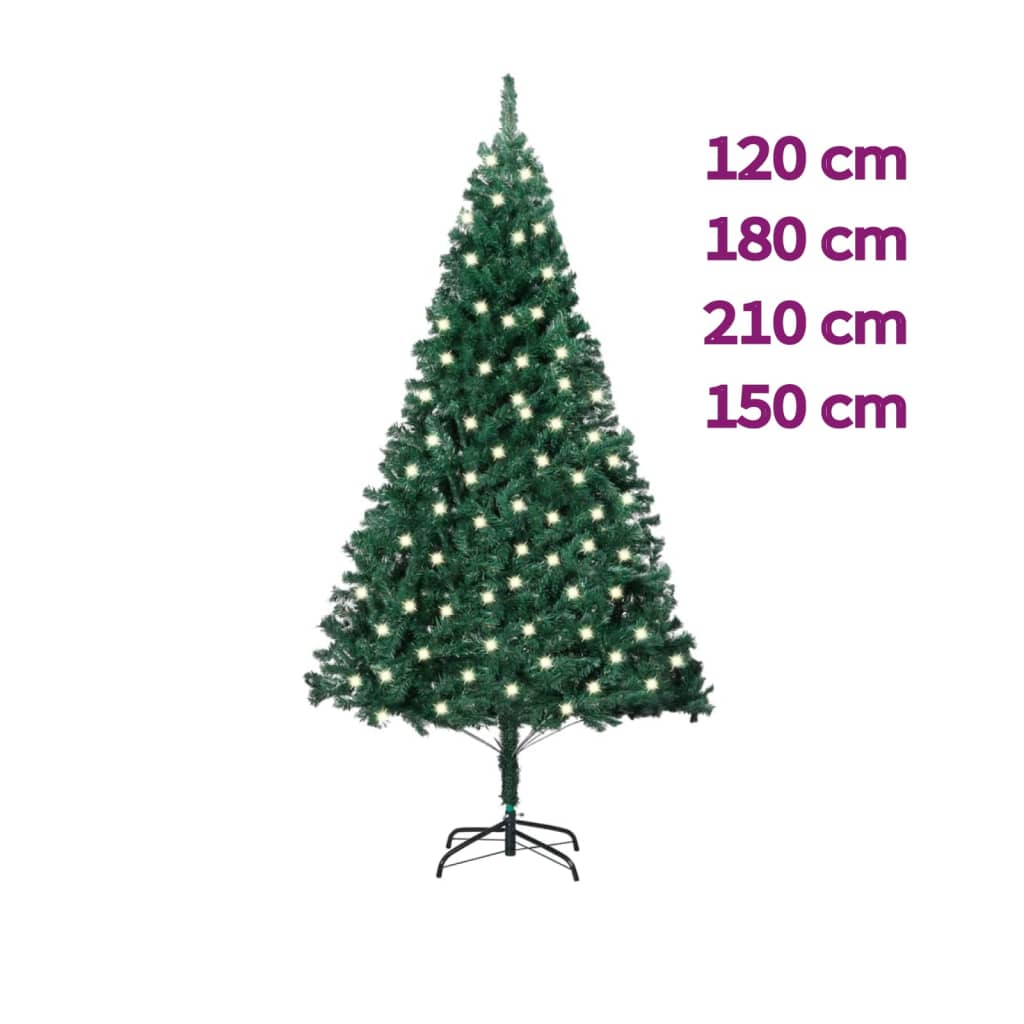vidaXL Artificial Pre-lit Christmas Tree with Thick Branches Party Decoration-5
